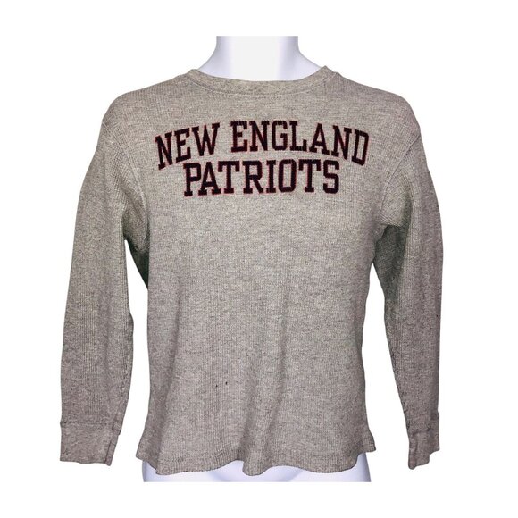 Vintage NFL New England Patriots Thermal Shirt Womens L Gray Long Sleeve - Picture 1 of 8